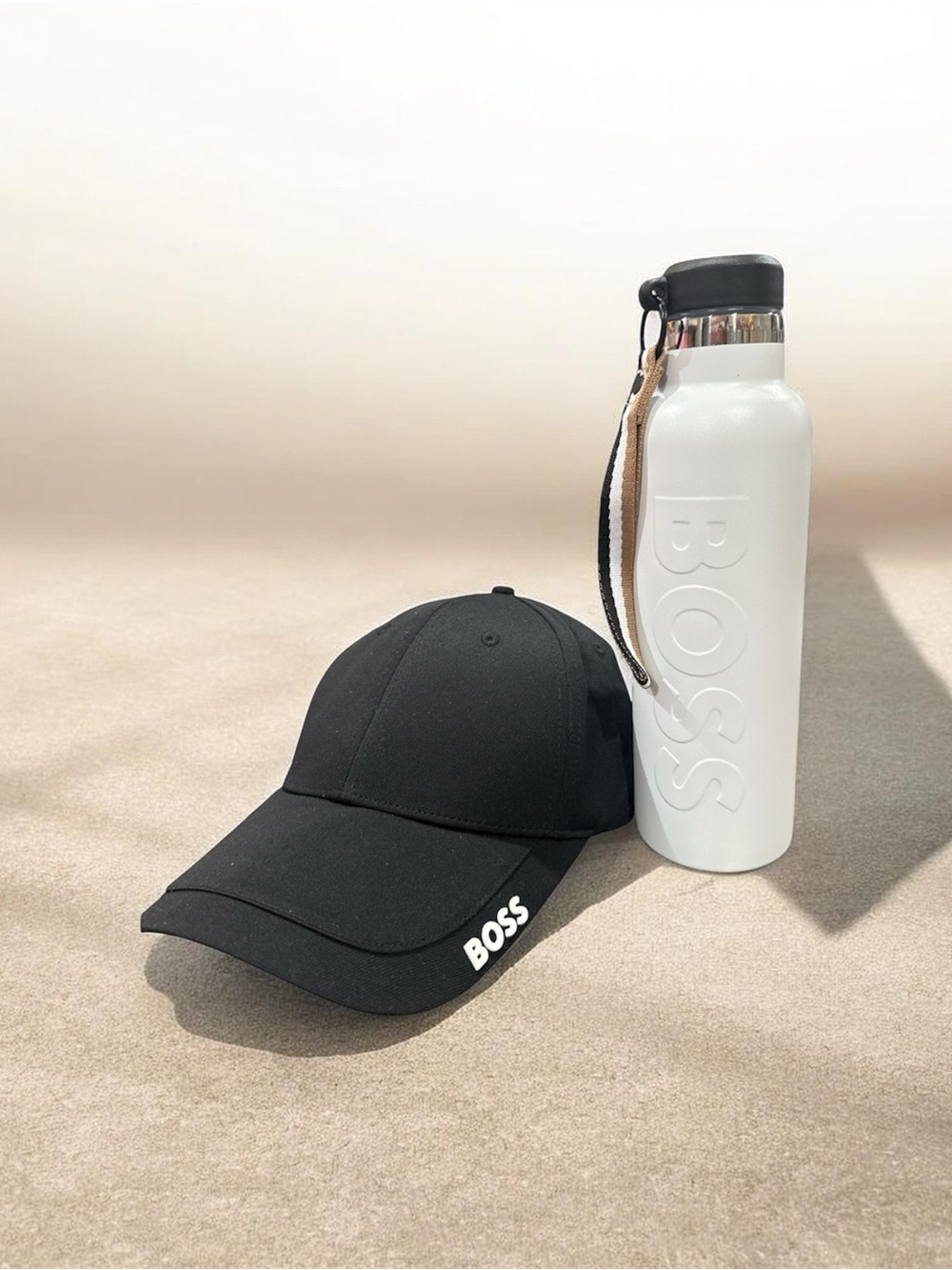 Boss Black Baseball Cap and Matching Boss Stainless Steel from Germany bottle